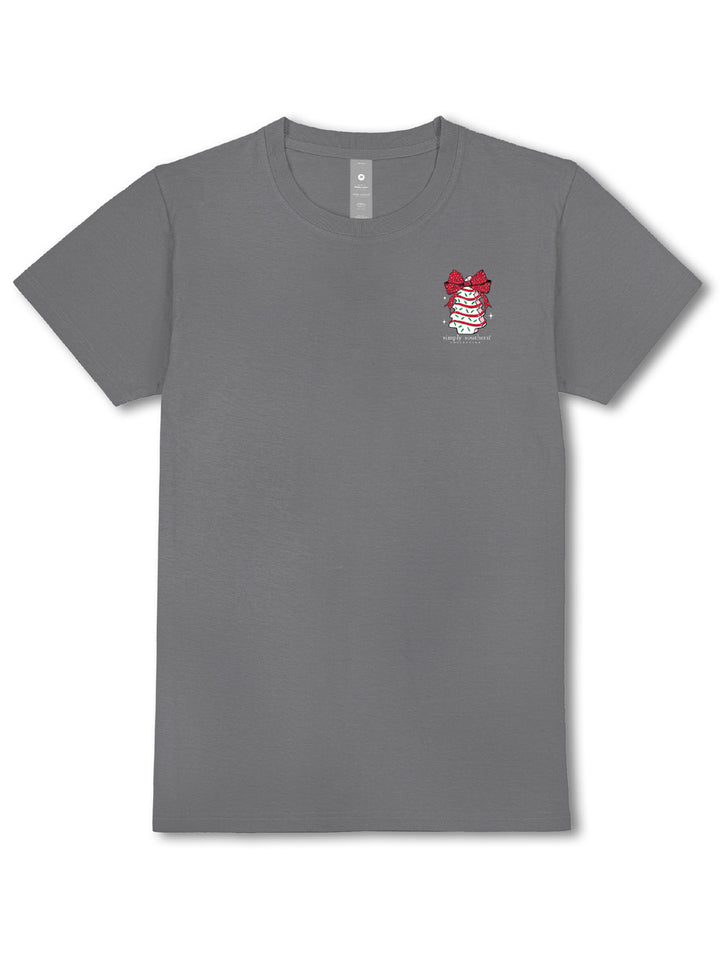 SIMPLY SOUTHERN SHORT SLEEVE 'TIS THE SEASON' CAKE TEE - WASHED COAL