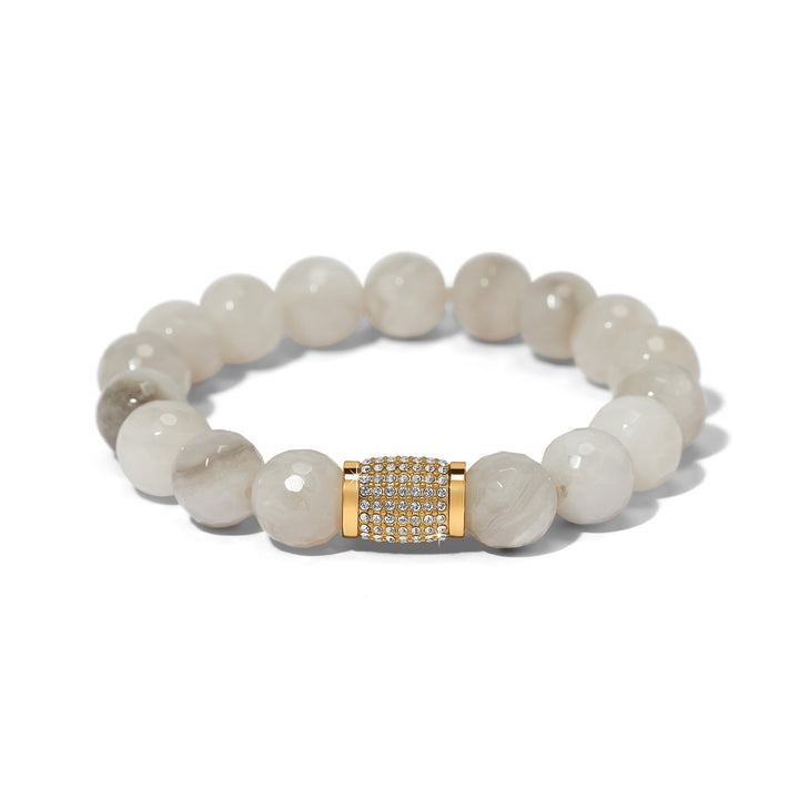 Meridian Solis Bead Stretch Bracelet - Cream