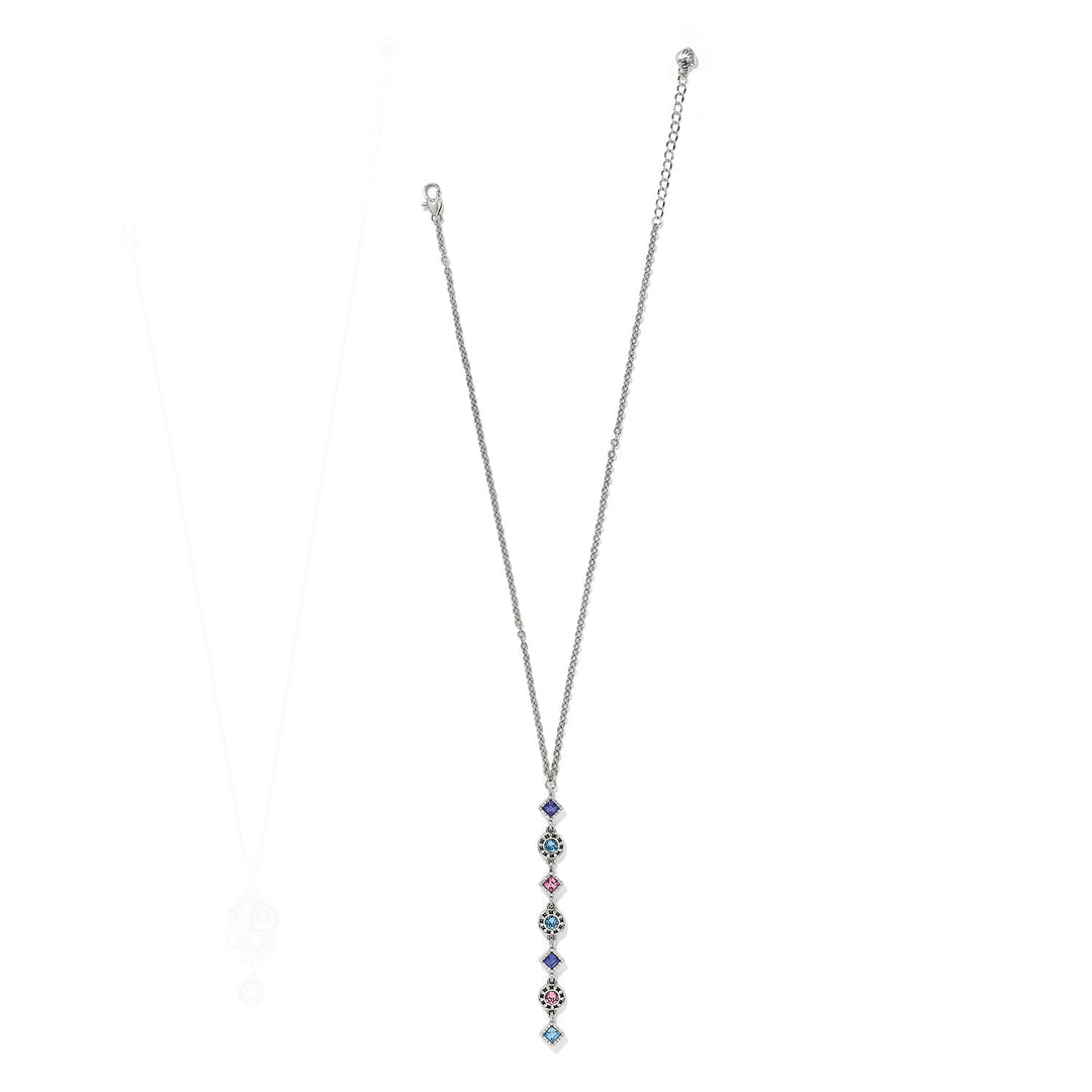 Halo Nova Drop Necklace - Silver-Multi