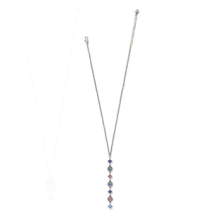 Halo Nova Drop Necklace - Silver-Multi