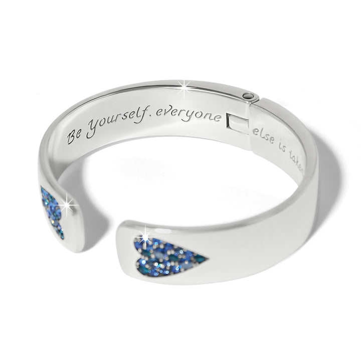 B You Hinged Bangle - Silver-Blue
