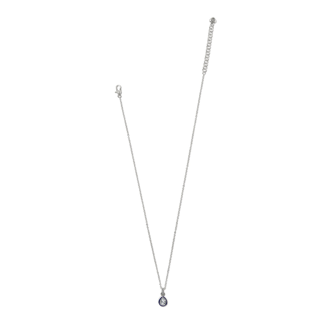 Halo Gemma Petite Teardrop Necklace - Silver-Blue