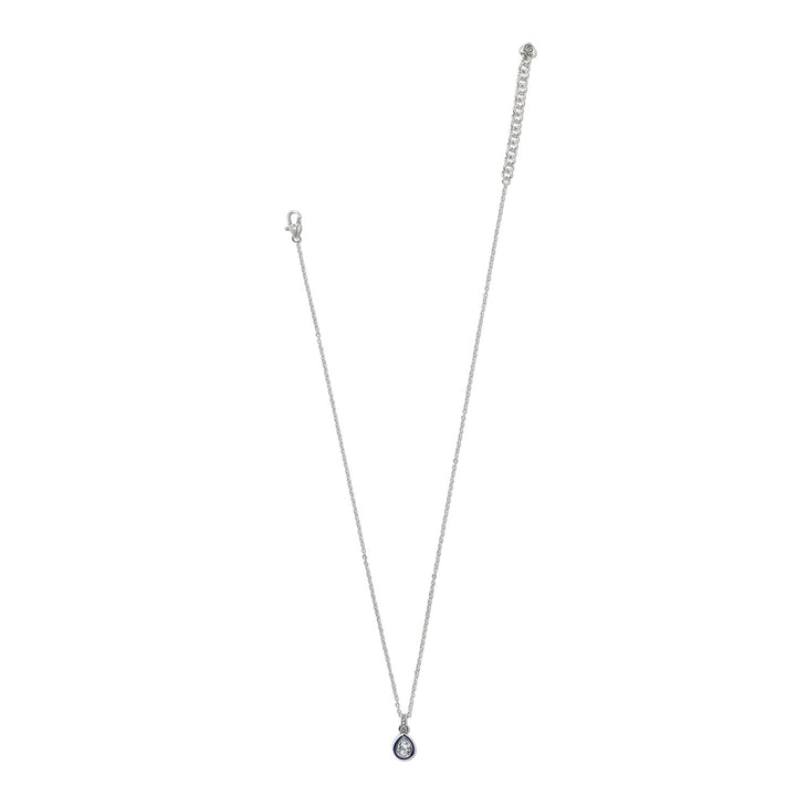 Halo Gemma Petite Teardrop Necklace - Silver-Blue