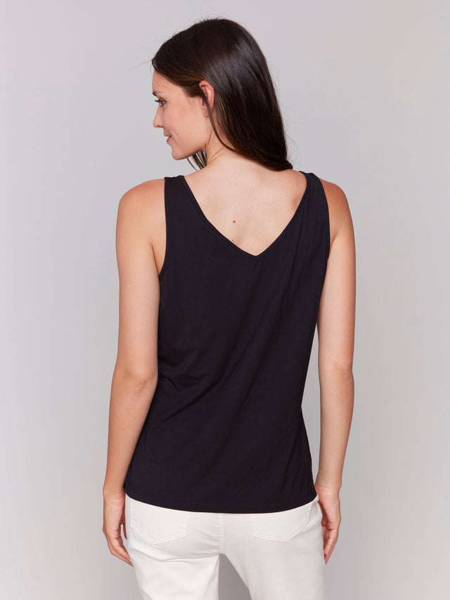 BAMBOO REVERSIBLE CAMI - BLACK