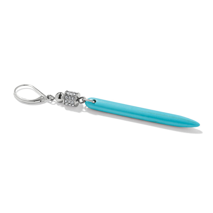 Meridian Petite Drop Leverback Earrings - Silver-Turquoise