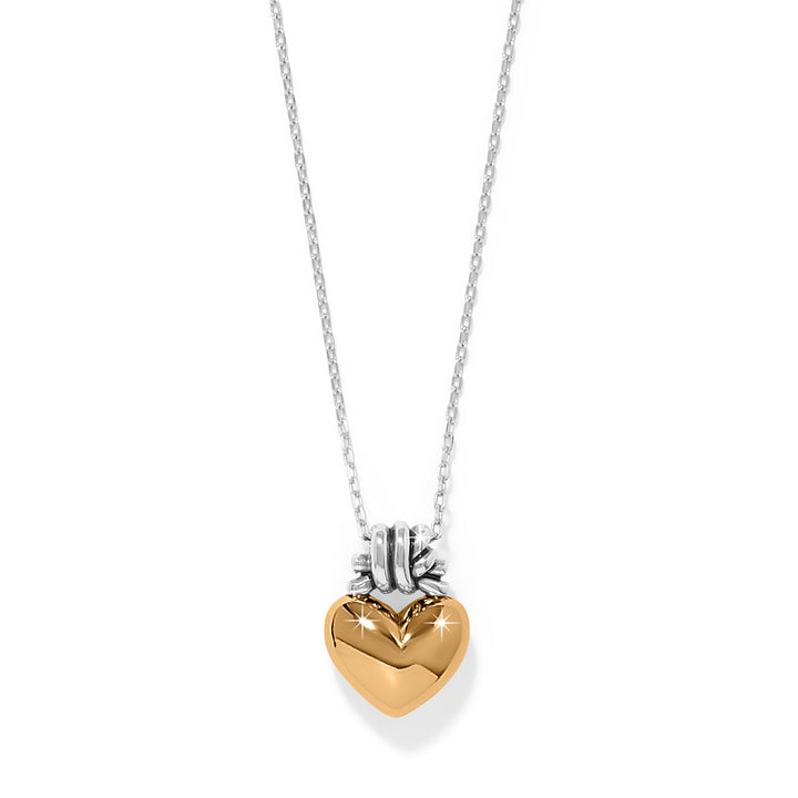Intelrok Lazo Knot Heart Necklace - Silver-Gold