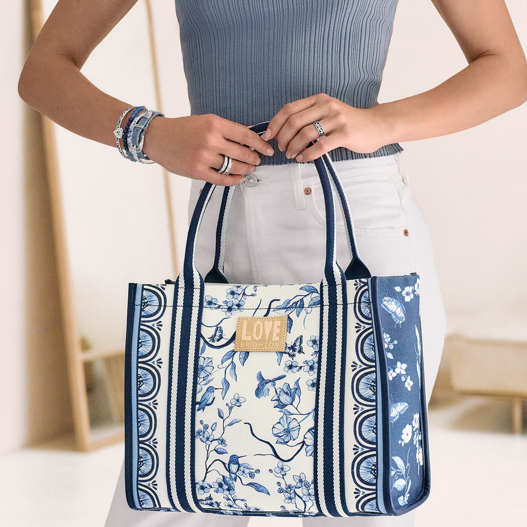 INDIGO SONG BIRD CANVAS CARRYALL
