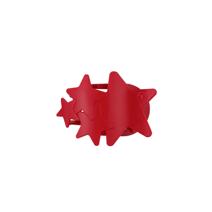 TELETIES SMALL FLAT HAIR CLIP - RED SHOOTING STARS