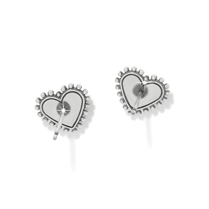 Pretty Tough Amour Heart Post Earrings - Silver