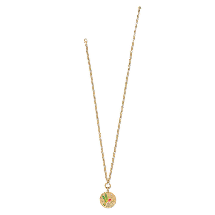 Reverie Hummingbird Locket Necklace - Gold/Multi