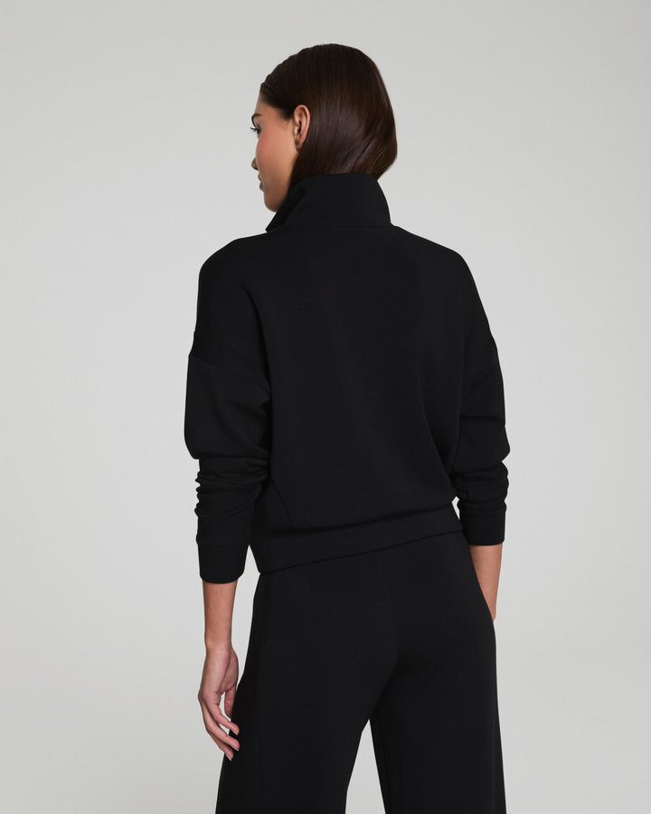 SPANX AIRESSENTIALS TRACK JACKET - VERY BLACK