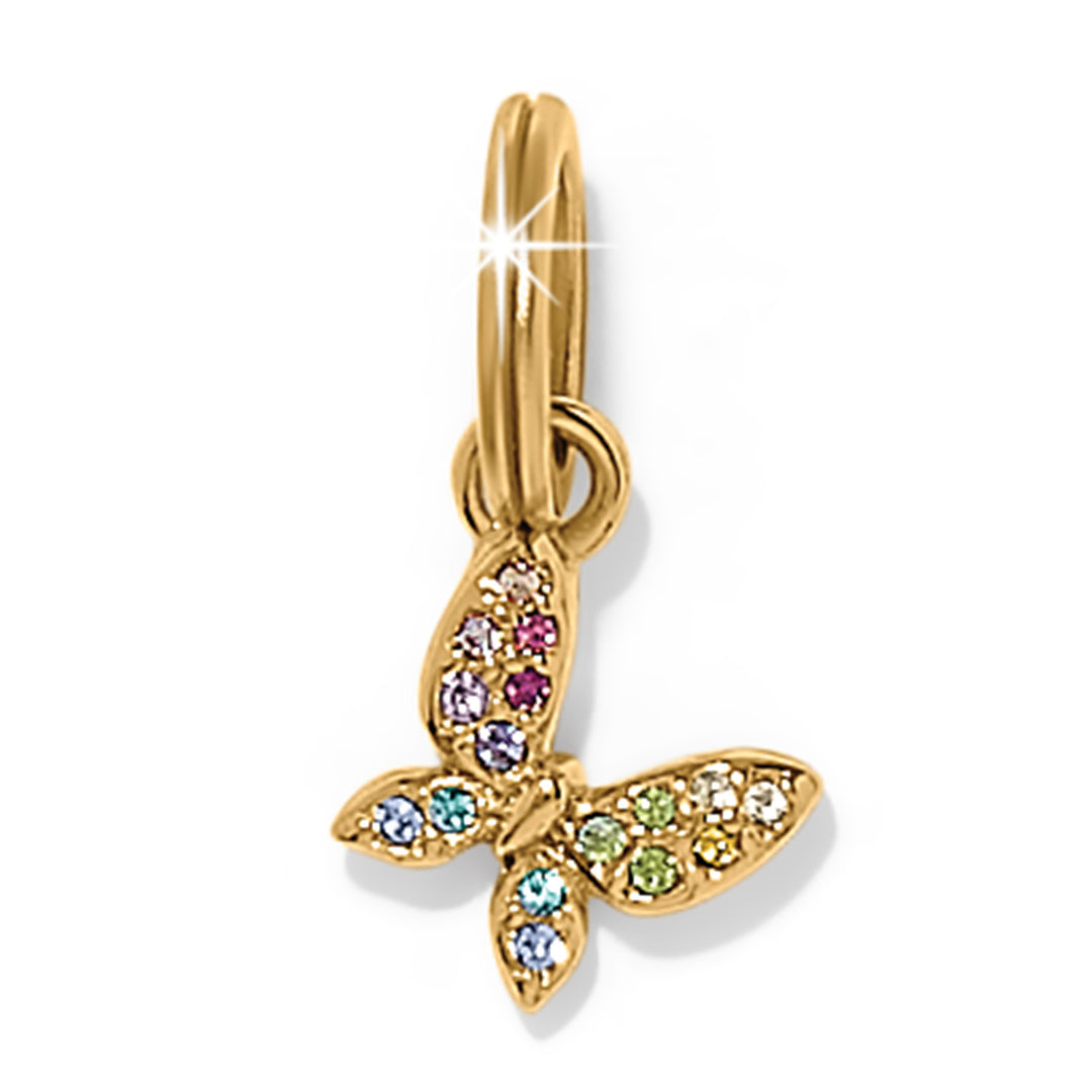 Enchanting Gem Butterfly Charm - Gold-Multi