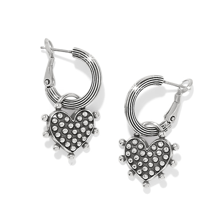 Pebble Sweet Hearts Reversible Charm Hoop Earrings - Silver