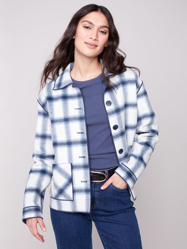 REVERSIBLE  PLAID JACKET - MOONLIGHT