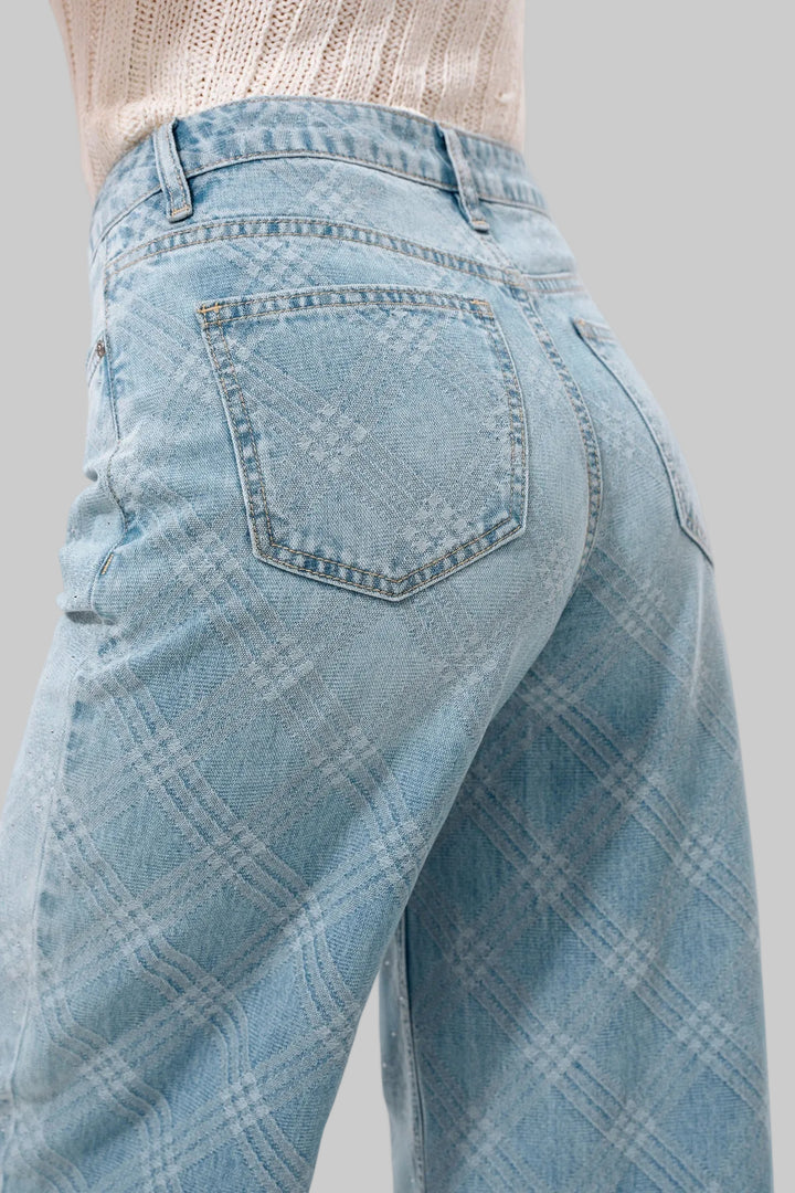 BAYEAS HR NEW YORK WIDE LEG JEANS - LIGHTSTREAM - 28" INSEAM