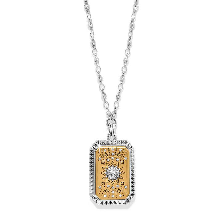 Mosaic Nova Tag Necklace - Silver-Gold