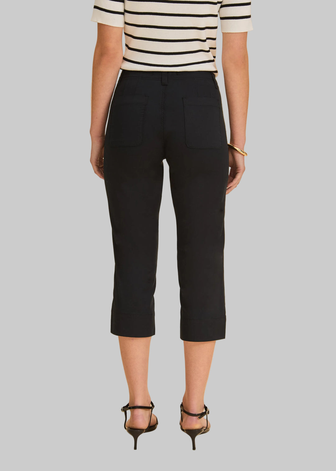 CHRISTINA PINTUCK CAPRI PANTS - BLACK