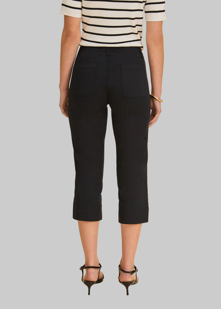 CHRISTINA PINTUCK CAPRI PANTS - BLACK