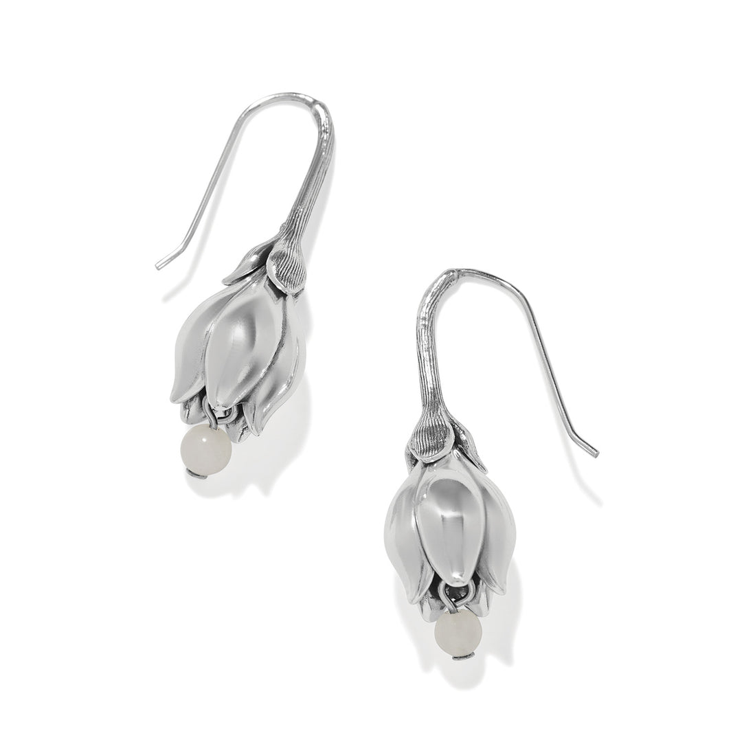 La Tulipe Petal French Wire Earrings - Silver
