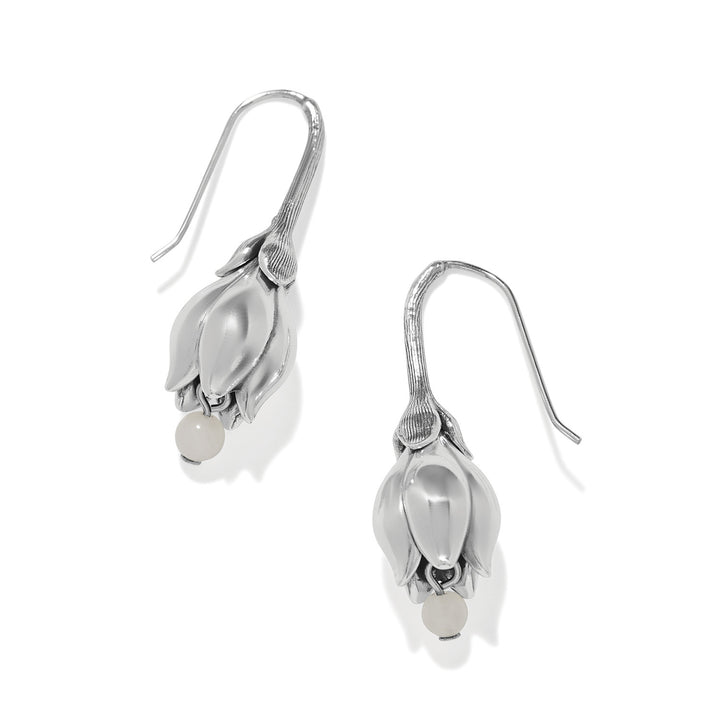 La Tulipe Petal French Wire Earrings - Silver