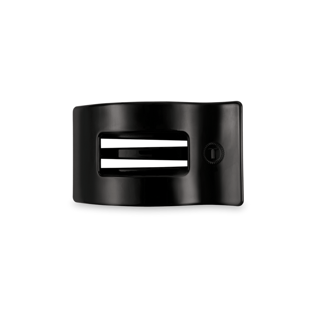 TELETIES SMALL FLAT RECTANGLE HAIR CLIP - JET BLACK