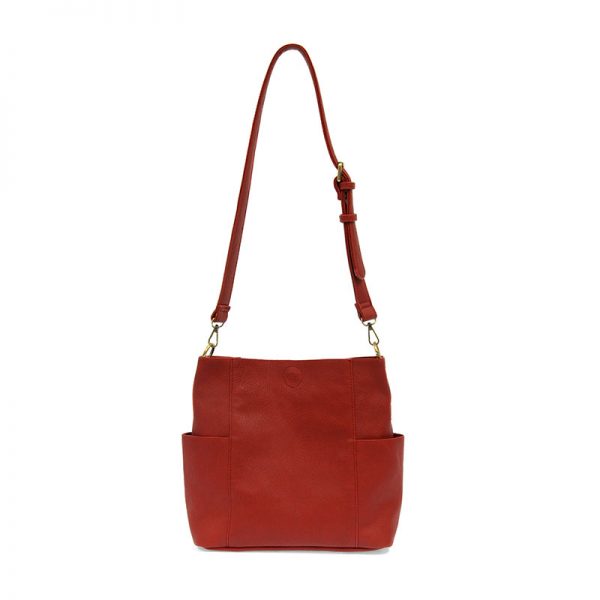KAYLEIGH SIDE POCKET BUCKET BAG - RED