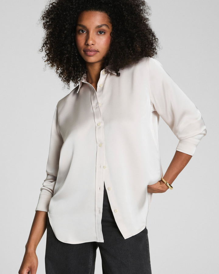 SPANX BETTER THAN SILK BUTTON DOWN TOP - DEBS BIRCH