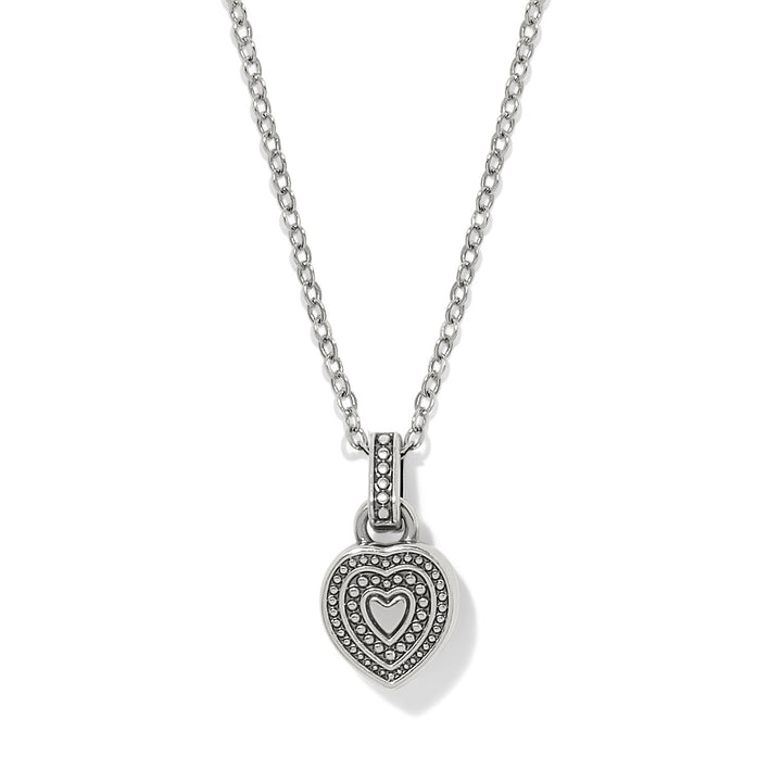 Halo Gemma Petite Heart Necklace - Silver-Aqua