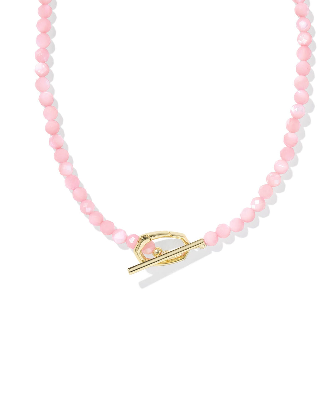 KENDRA SCOTT SYLVIA STRAND NECKLACE - GOLD PINK CHALCEDONY