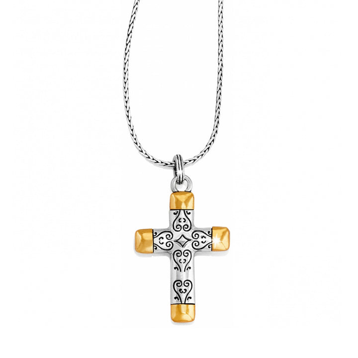 Venezia Cross Reversible Necklace - Silver-Gold