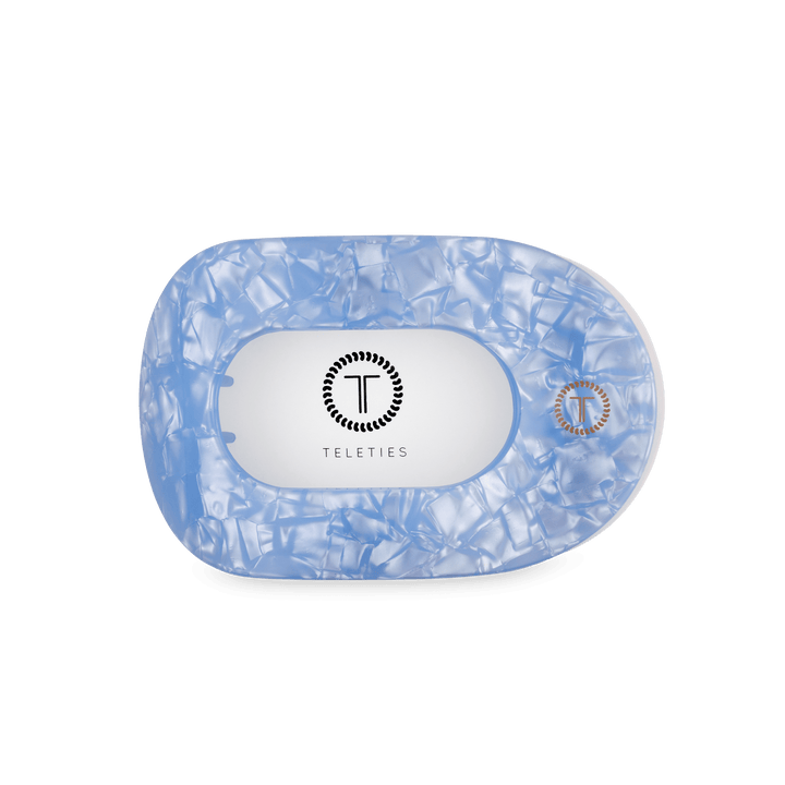 TELETIES MEDIUM FLAT ROUND HAIR CLIP - BLUE LAGOON