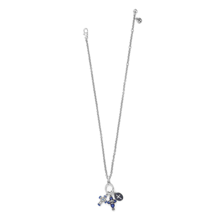 Unity Cross Necklace - Silver-Blue