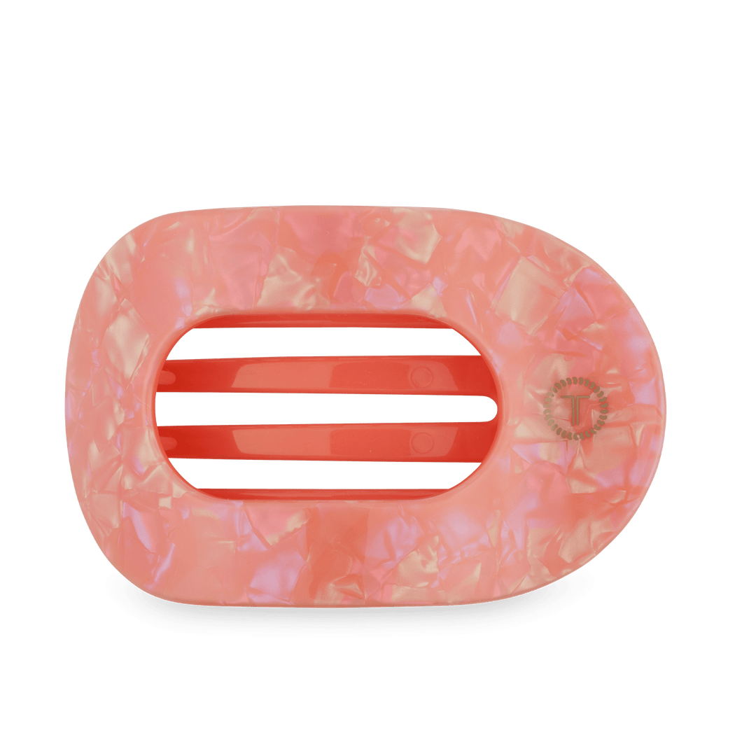 TELETIES LARGE FLAT ROUND HAIR CLIP - DREAMSICLE