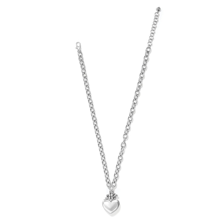 Interlok Lazo Knot Large Heart Necklace - Silver