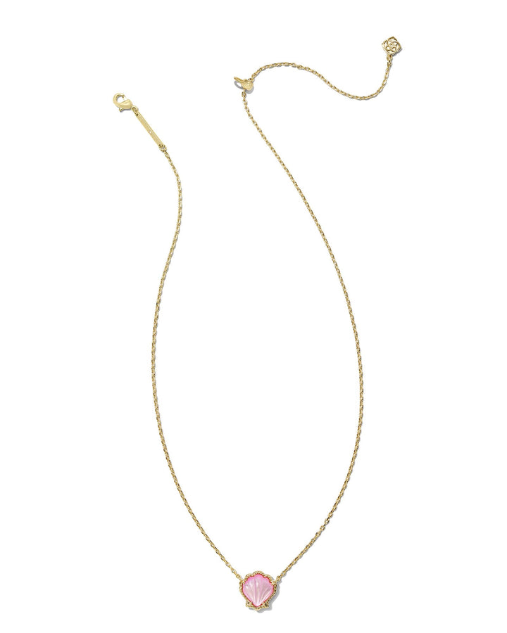 KENDRA SCOTT BRYNNE SHELL SHORT PENDANT NECKLACE - GOLD BLUSH IVORY MOP