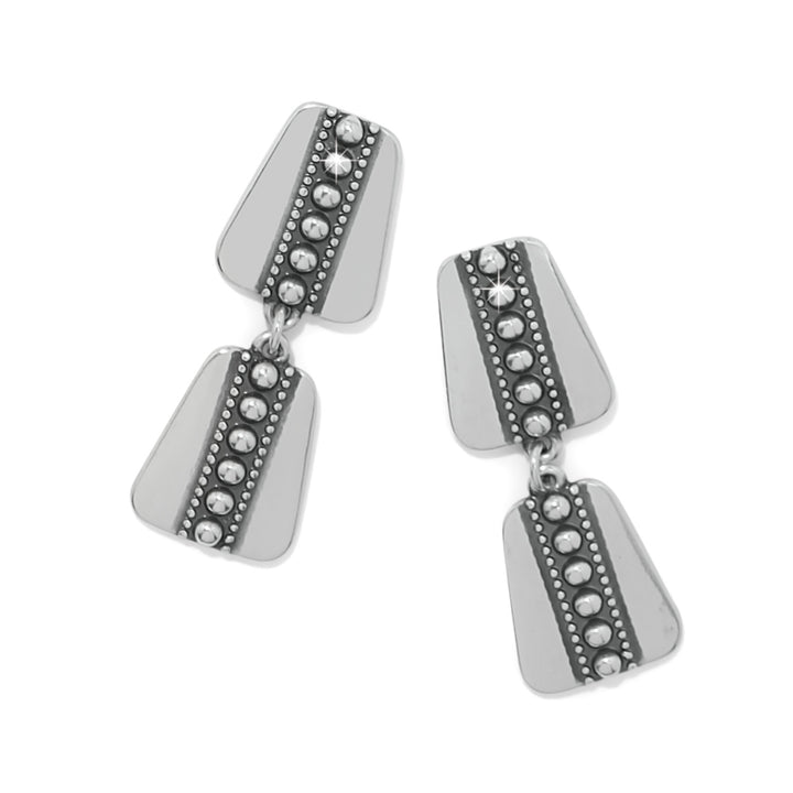 Pretty Tough Geo Post Drop Earrings - Silver