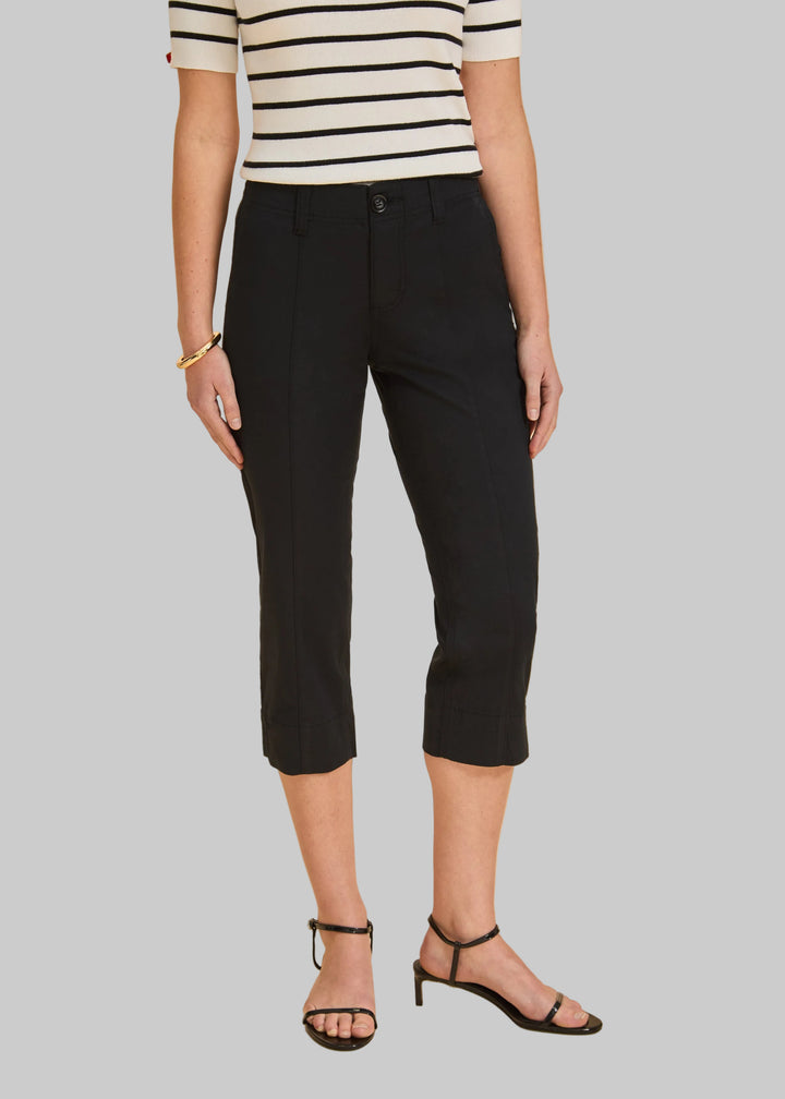 CHRISTINA PINTUCK CAPRI PANTS - BLACK