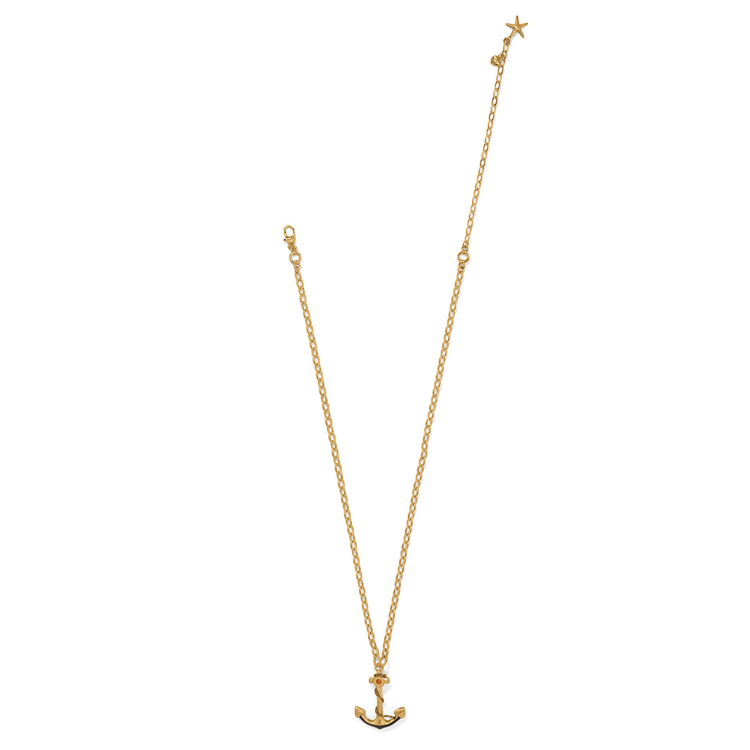 Twilight Waters Anchor Necklace - Gold