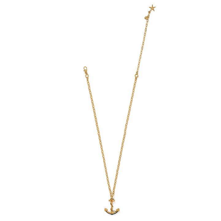 Twilight Waters Anchor Necklace - Gold