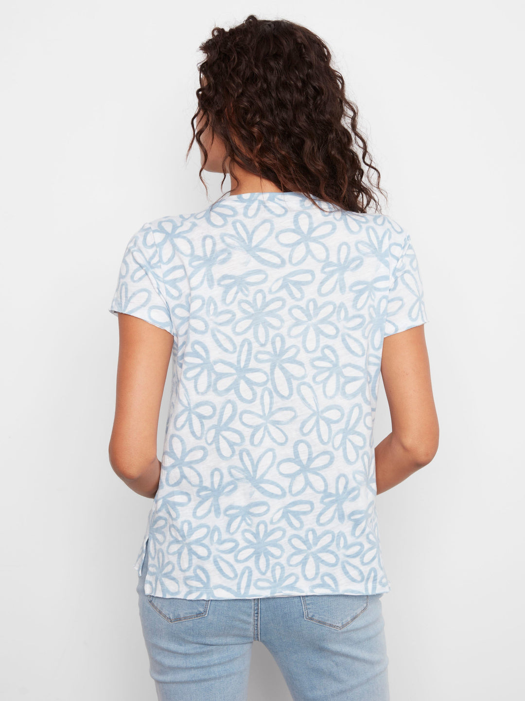 PRINTED ORGANIC COTTON JERSEY TSHIRT - BRIELLE