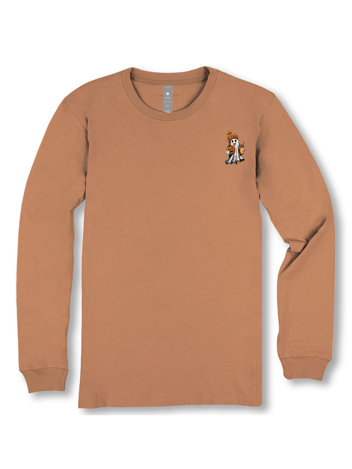 SIMPLY SOUTHERN LONG SLEEVE GHOST TEE - CHESTNUT