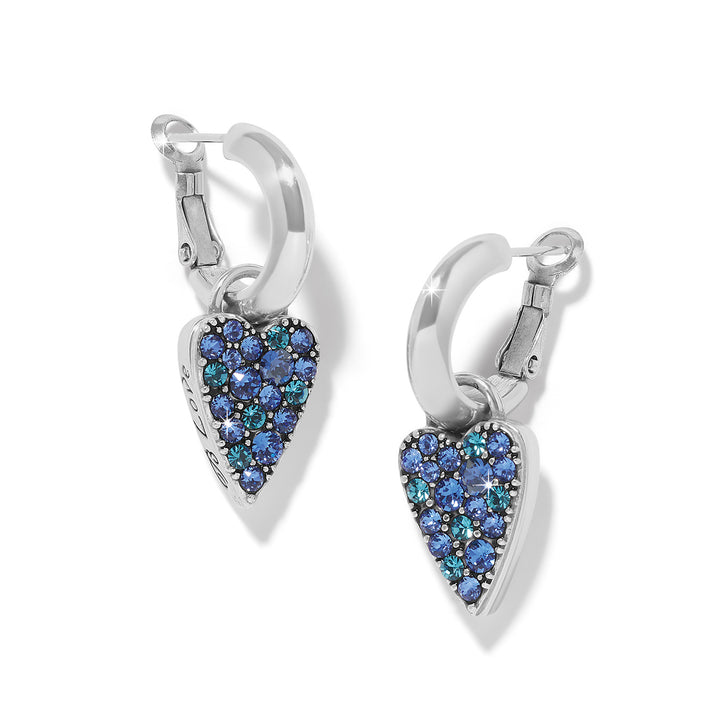 Love Messages B Love Reversible Hoop Earrings - Silver-Blue
