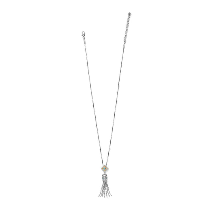 Mosaic Cerrillos Tassel Necklace - Silver-Gold