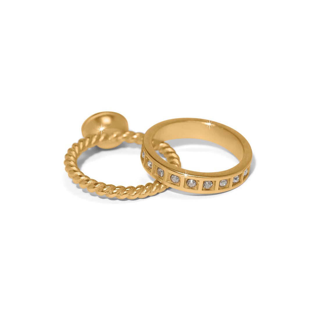 Love Knows Duo Rings - Silver-Gold - Size 6