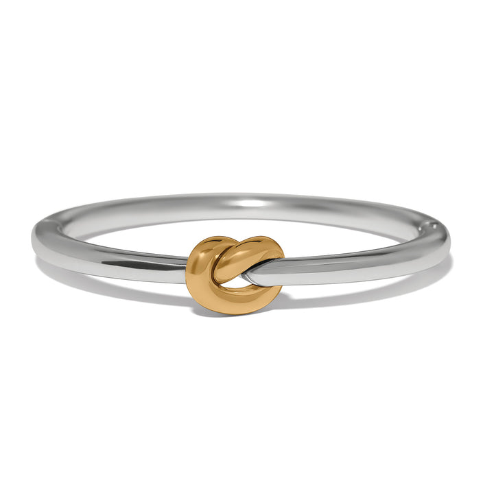 Interlok Single Knot Hinged Bangle - Silver-Gold
