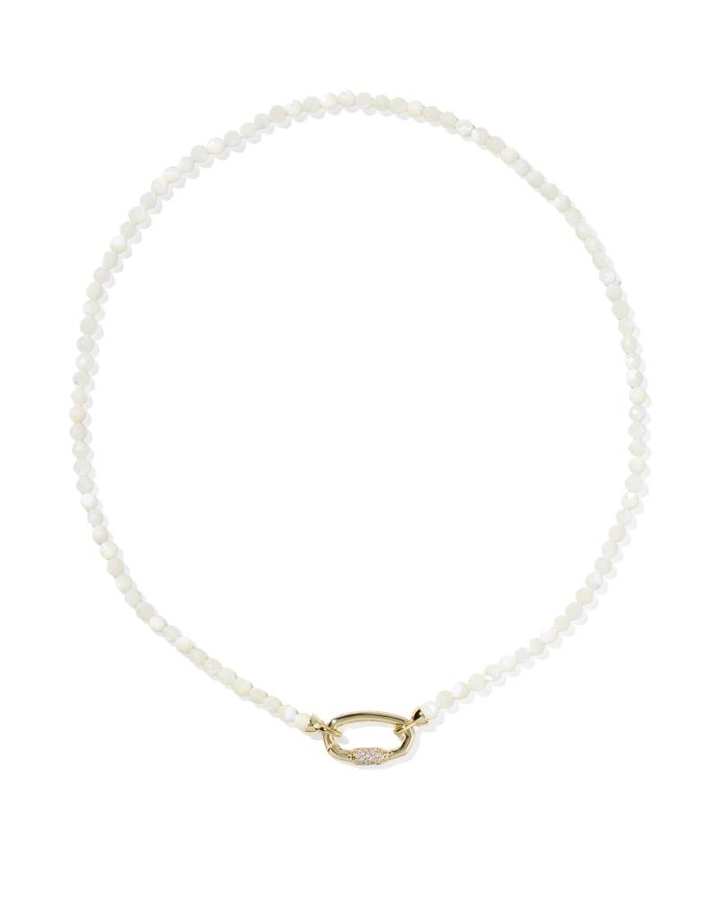 KENDRA SCOTT EMERY BEADED STRAND NECKLACE - GOLD IVORY MOP