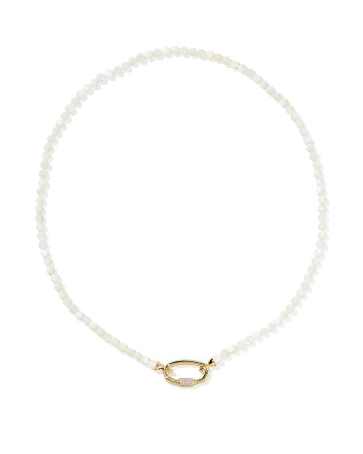 KENDRA SCOTT EMERY BEADED STRAND NECKLACE - GOLD IVORY MOP