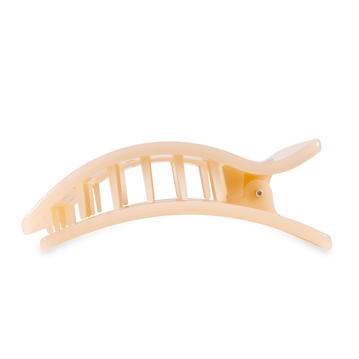 TELETIES LARGE FLAT RECTANGLE HAIR CLIP - ALMOND BEIGE