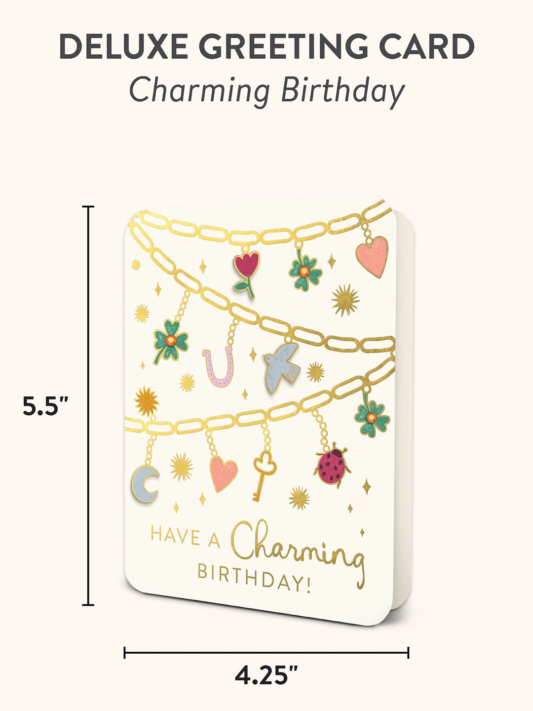 DELUXE GREETING CARD - CHARMING BIRTHDAY
