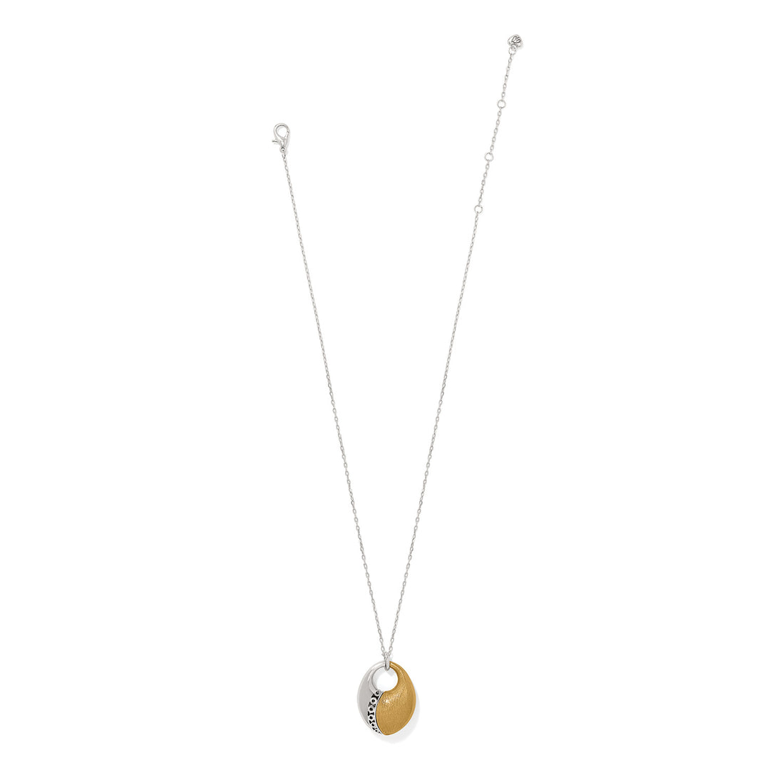 Inner Circle Oval Pendant Necklace - Silver-Gold